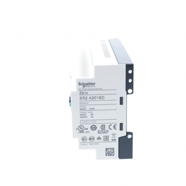 Zelio Logic - relais intelligent compact - 20 E/S 24Vcc - ss horloge - affichage - IP20 (born.), IP40 (face av.) - temps sauvegarde : 10 ans à 25 °C - temps de cycle : 6…90 ms - courant d'alimentation maximale : 100mA (ss extension) - visuel 4