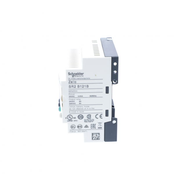 Zelio Logic - relais intelligent compact - 12 E/S 24Vca - horloge - avec affichage - temps de sauvegarde : 10 ans à 25 °C - temps de cycle : 6…90 ms - 8 entrées TOR - courant d'alimentation maximale : 145 mA (sans extension) - visuel 4