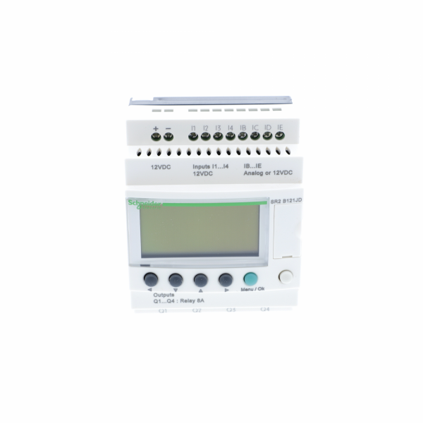 Zelio Logic - relais intelligent compact - 12 E/S 12Vcc - horloge - affichage - IP20, IP40 - temps de cycle : 6 à 90ms - 0 à 240 lignes de schéma de contrôle avec Ladder programmation, 0 à 500 avec FBD programmation - visuel 1
