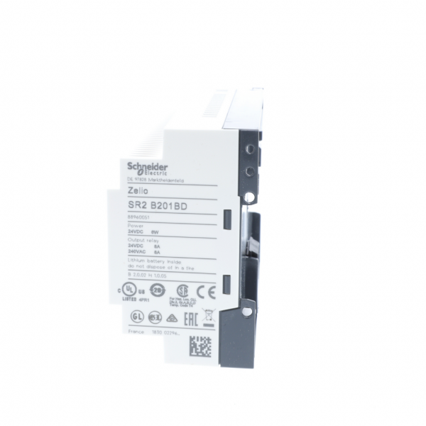 Zelio Logic - relais intelligent compact - 20 E/S 24Vcc - horloge - avec affichage - IP20 (born.), IP40 (face av.) - temps de cycle : 6…90 ms - courant d'alimentation max. : 100 mA (ss extension) - visuel 4
