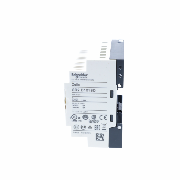 Zelio Logic - relais intelligent compact - 10 E/S 24Vcc - sans horloge - sans affichage - IP20, IP40 - temps de cycle : 6 à 90ms - 240 lignes de schéma de contrôle avec Ladder programmation - visuel 4