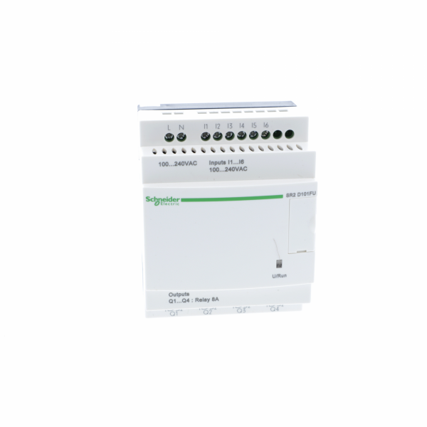 Zelio Logic - relais intelligent compact - 10 E/S 100..240Vca - sans horloge - sans affichage - IP20, IP40 - temps de cycle : 6 à 90ms - 240 lignes de schéma de contrôle avec Ladder programmation - visuel 1