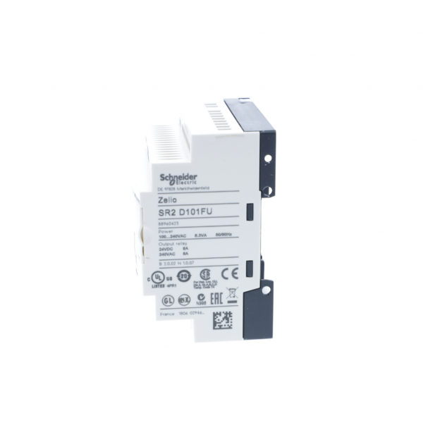 Zelio Logic - relais intelligent compact - 10 E/S 100..240Vca - sans horloge - sans affichage - IP20, IP40 - temps de cycle : 6 à 90ms - 240 lignes de schéma de contrôle avec Ladder programmation - visuel 4