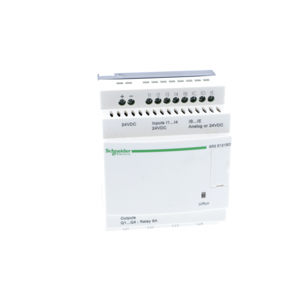Zelio Logic - relais intelligent compact - 12 E/S 24Vcc - horloge - ss affichage - IP20 (born.), IP40 (face av.) - temps de cycle : 6…90 ms - courant d'alimentation max. : 100 mA (ss extension) - visuel 1