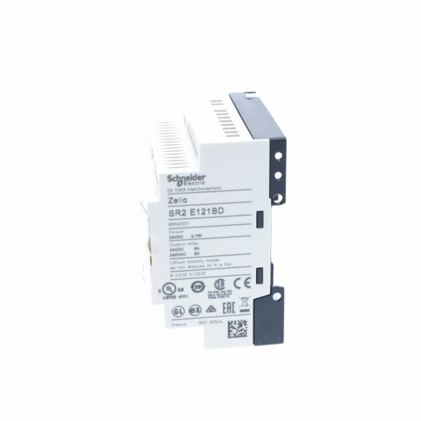 Zelio Logic - relais intelligent compact - 12 E/S 24Vcc - horloge - ss affichage - IP20 (born.), IP40 (face av.) - temps de cycle : 6…90 ms - courant d'alimentation max. : 100 mA (ss extension) - visuel 4