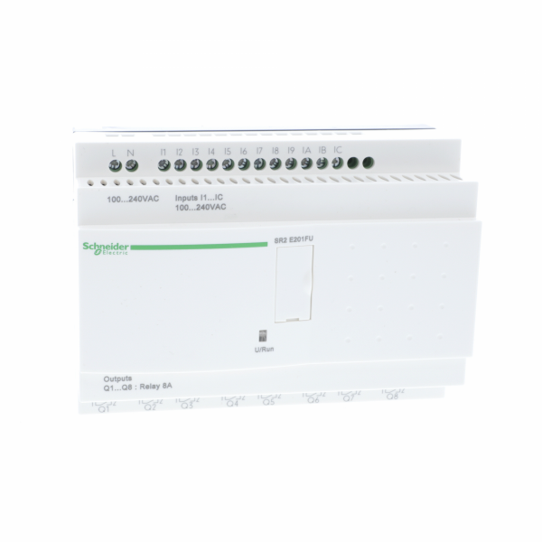 Zelio Logic - relais intelligent compact - 20 E/S 100..240Vca - horloge - sans affichage - IP20, IP40 - temps de cycle : 6 à 90ms - 0 à 240 lignes de schéma de contrôle avec Ladder programmation, 0 à 500 avec FBD programmation - visuel 1