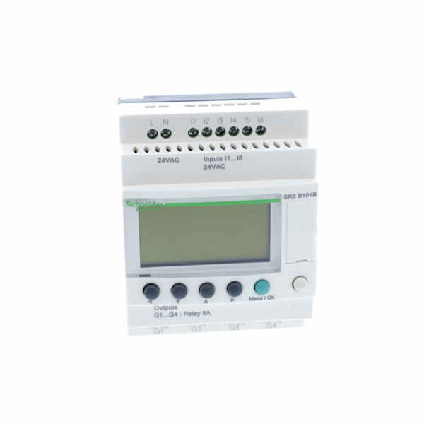Zelio Logic - relais intelligent modulaire - 10 E/S - 24Vca - horloge - affichage - IP20, IP40 - temps de cycle : 6 à 90ms - 0 à 240 lignes de schéma de contrôle avec Ladder programmation, 0 à 500 avec FBD programmation - visuel 1