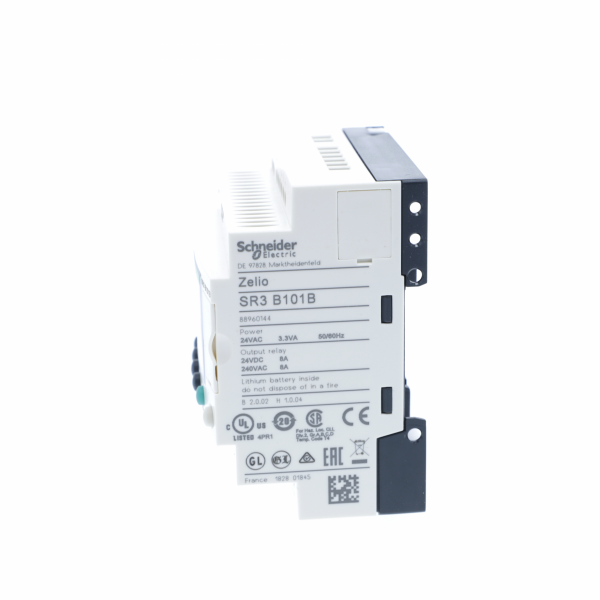 Zelio Logic - relais intelligent modulaire - 10 E/S - 24Vca - horloge - affichage - IP20, IP40 - temps de cycle : 6 à 90ms - 0 à 240 lignes de schéma de contrôle avec Ladder programmation, 0 à 500 avec FBD programmation - visuel 4