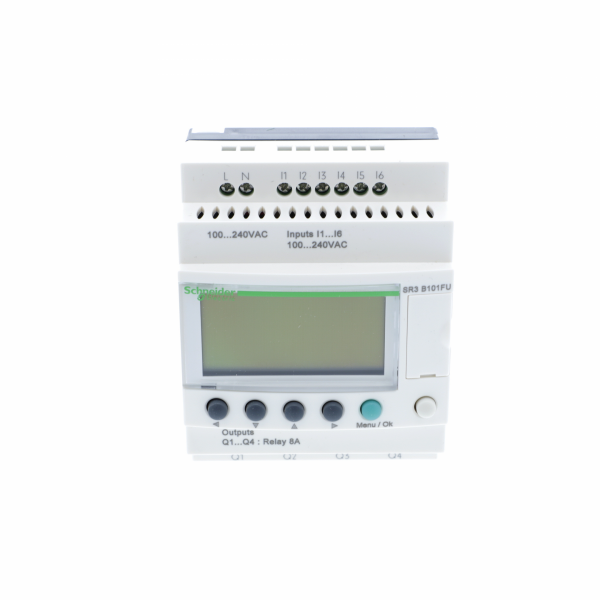 Zelio Logic - relais intelligent modulaire - 10 E/S - 100..240Vca - horloge - affichage - IP20, IP40 - temps de cycle : 6 à 90ms - 0 à 240 lignes de schéma de contrôle avec Ladder programmation, 0 à 500 avec FBD programmation - visuel 1
