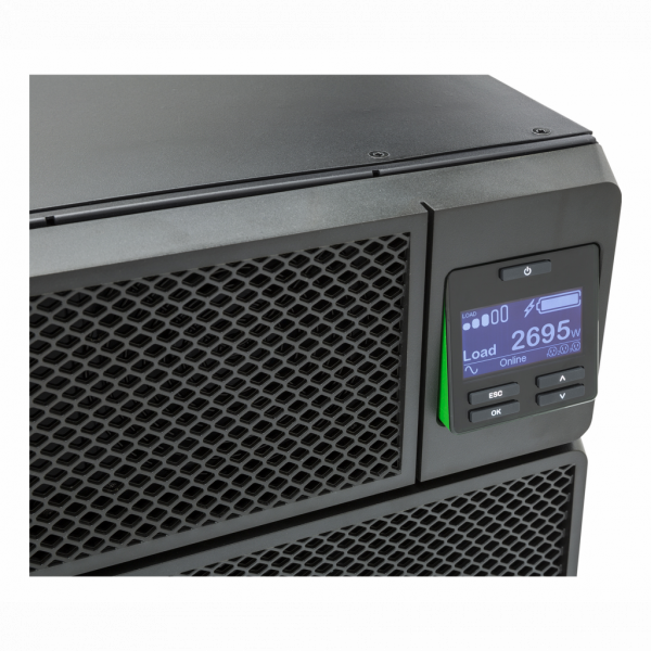 APC Smart - UPS SRT - 5000VA - RM - 230V - haute protection pour applications marines - H13xL43,2xP71,94cm - IP20 - puissance nominale : 4 500W - connexion sortie : 6 CEI 60320 C13, 2 CEI Jumpers, 4 CEI 60320 C19 - batterie au plomb scellée - visuel 1