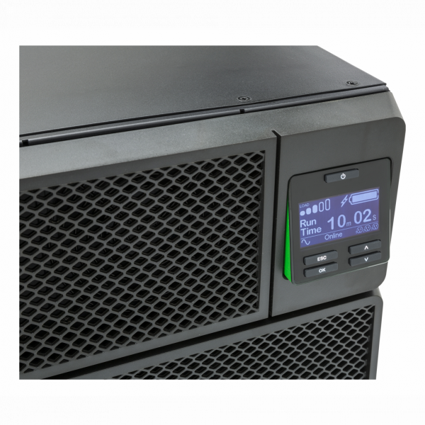 APC Smart - UPS SRT - 5000VA - RM - 230V - haute protection pour applications marines - H13xL43,2xP71,94cm - IP20 - puissance nominale : 4 500W - connexion sortie : 6 CEI 60320 C13, 2 CEI Jumpers, 4 CEI 60320 C19 - batterie au plomb scellée - visuel 2