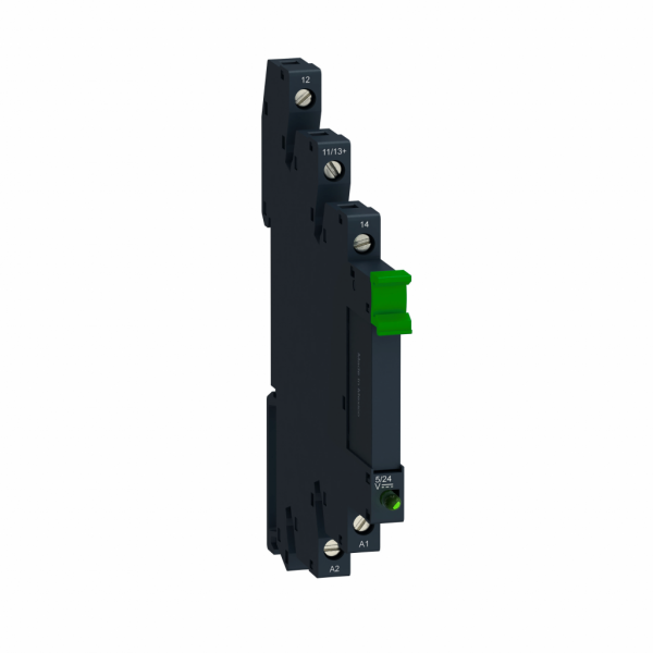 Harmony Control - embase SSL - 6A - 5 à 24V CC - bornes à ressorts - lot de 10 - prise pour SSL1 - forme des broches : plat - contacts séparés - IP20 - visuel 2