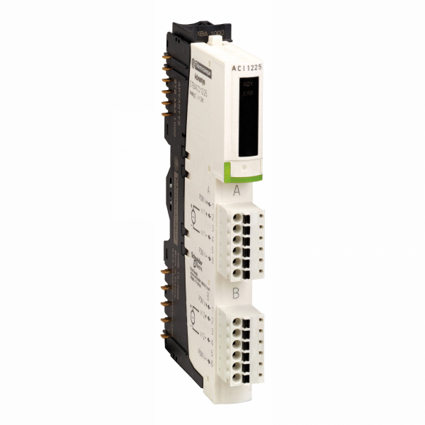 Advantys STB - kit d'entrées analogiques de base - 4..20mA - 2E - 10 bits+signe - H13,9mmxL128,3mmxP70mm - type d'entrée analogique : courant 4...20 mA - filtre d'entrée passe-bas simple 25 Hz - visuel 1