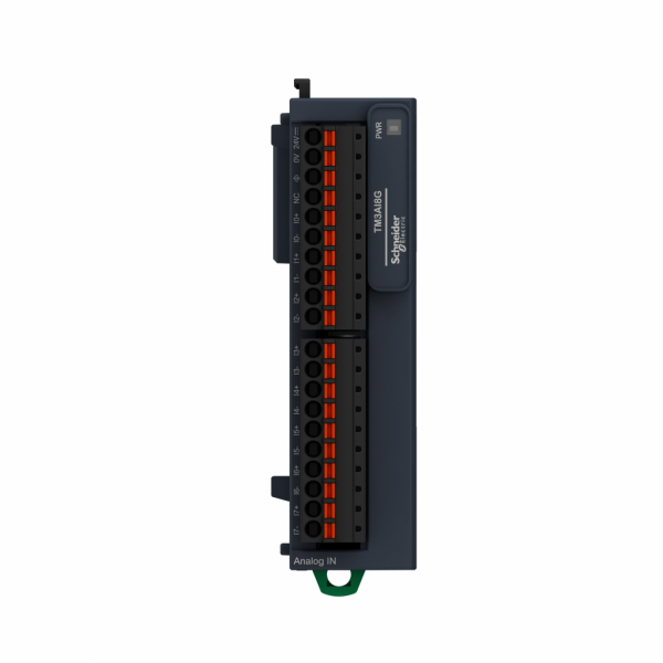 Modicon TM3 - module 8 entrées analogiques -10-0-10V, 0/4-20mA, ressort - H90mmxL23,6mmxP70mm - IP20 - compatib. : Modicon M221, Modicon M241, Modicon M251, Modicon M262 - visuel 1