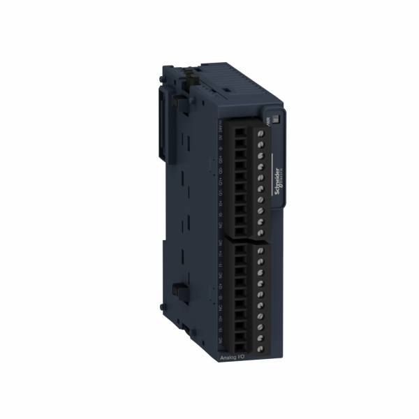 Modicon TM3 - module mixte 4 entrées et 2 sorties -10-0-10V, 0/4-20mA, à vis - H90mmxL23,6mmxP70mm - IP20 - compatib. : Modicon M221, Modicon M241, Modicon M251, Modicon M262 - visuel 1