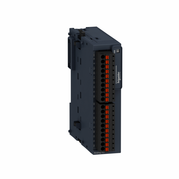 Modicon TM3 - module mixte 4 entrées et 2 sorties -10-0-10V, 0/4-20mA, ressort - H90mmxL23,6mmxP70mm - IP20 - compatib. : Modicon M221, Modicon M241, Modicon M251, Modicon M262 - visuel 1