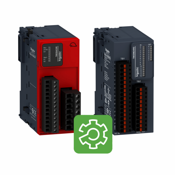 Modicon TM3 - module mixte 4 entrées et 2 sorties -10-0-10V, 0/4-20mA, ressort - H90mmxL23,6mmxP70mm - IP20 - compatib. : Modicon M221, Modicon M241, Modicon M251, Modicon M262 - visuel 3