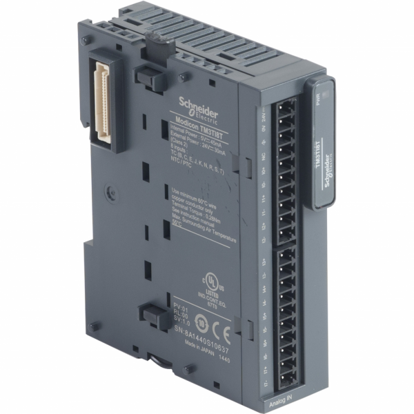 Modicon TM3 - module 8 entrées - température, thermocouple ou thermistance - à vis - H90mmxL70mmxP23,6mm - IP20 - compatibilité de gamme : Modicon M241, M251, M221, M262 - CEI 61131-2 - visuel 2