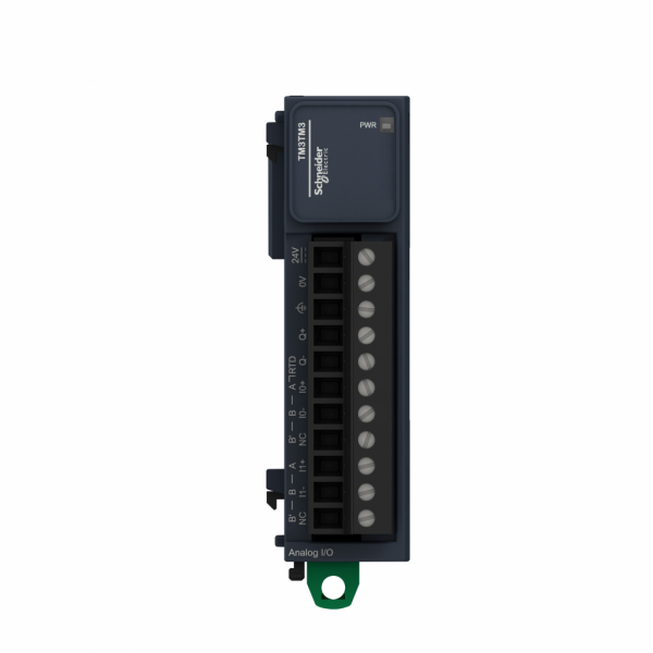 Modicon TM3 - module mixte 2 entrées temp. sonde ou -10-0-10V, 0/4-20mA, à vis - H90mmxL23,6mmxP70mm - compatibilité : Modicon M241, M251, M221, M262 - résolution entrées analogiques : 16 bits, 15 bits + signe - visuel 2