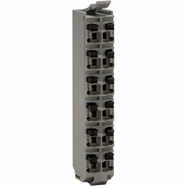 Modicon TM - bornier à 12 contacts - 24V - gris - compatibilité de gamme : Modicon M258, Modicon LMC058, Modicon LMC078 - visuel 1