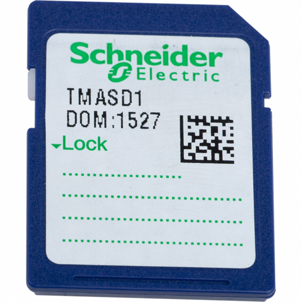 Modicon TM - carte mémoire SD pour contrôleur M2xx - compatibilité : Modicon M241, Modicon M221, Modicon M251 - mémoire flash - 256MB - pour transfert de programme, sauvegarde d'application - visuel 1