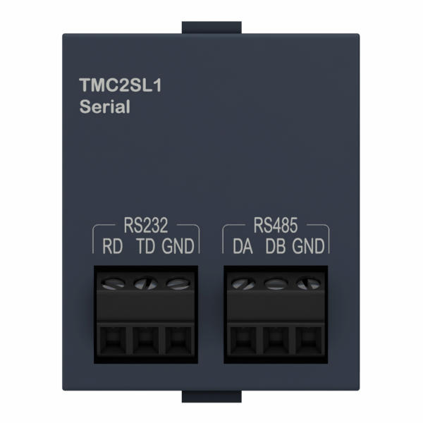 Modicon M221, cartouche de communication, 1 port série, borne à vis - H41mmxL35mmxP15mm - connex. en série non isolée : bornier à vis pour RS232 et RS485, protocole : Modbus protocole maître /esclave - RTU/ASCII ou SoMachine-Network - visuel 1