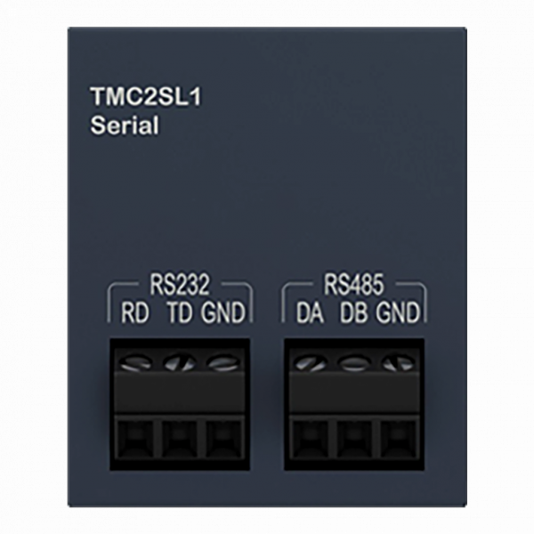 Modicon M221, cartouche de communication, 1 port série, borne à vis - H41mmxL35mmxP15mm - connex. en série non isolée : bornier à vis pour RS232 et RS485, protocole : Modbus protocole maître /esclave - RTU/ASCII ou SoMachine-Network - visuel 2