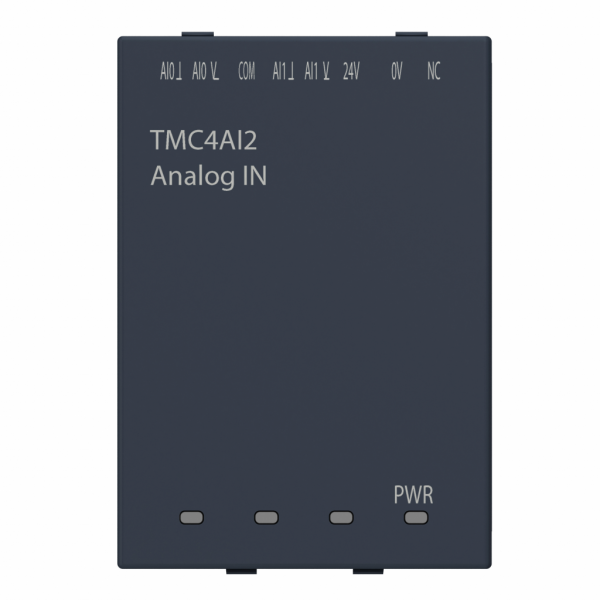 Modicon M241 - module 2 entrées analogiques, tension 0-10V, courant 0/4-20mA - H50mmxL34mmxP21mm - acc. associé : Modicon M241C - résolution d'entrées analogiques : 16 bits - visuel 1