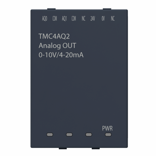 Modicon M241 - module 2 sorties analogiques - tension 0-10V - courant 0/4-20mA - H50mmxL34mmxP21mm - résolution de sortie analogique : 16 bits - visuel 1