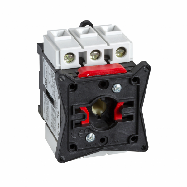 TeSys Vario - bloc de base pour interrupteur-sectionneur - 3P - 25A - H74mmxL55mXP60mm - IP20 - montage sur rail symétrique, platine - fréquence du réseau : 50/60 Hz - visuel 1