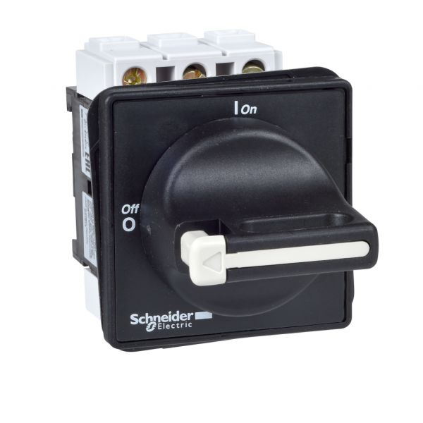 TeSys VBF - interrupteur-sectionneur - 3P - 690V - 12A - poignée noire cadenassable et rotative - H74mmxL60mm - dimension de base : 60 x 60mm - 1 à 3 cadenas 4…8 mm - IP20, IP65 - visuel 2