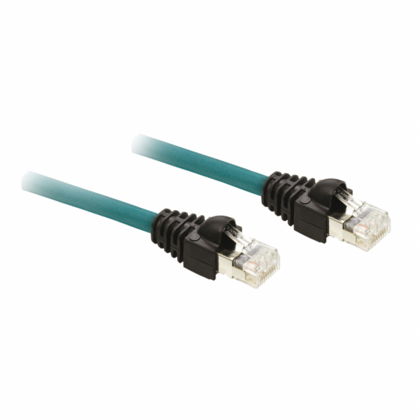 Altivar - câble pour liaison série Modbus - 2xRJ45 - câble 1m - accessoires associés : TWDNADK70P, bloc de distribution Modbus LU9GC3, TSXCUSB485, VW3A8306TF010, VW3A8306TF03 - visuel 1
