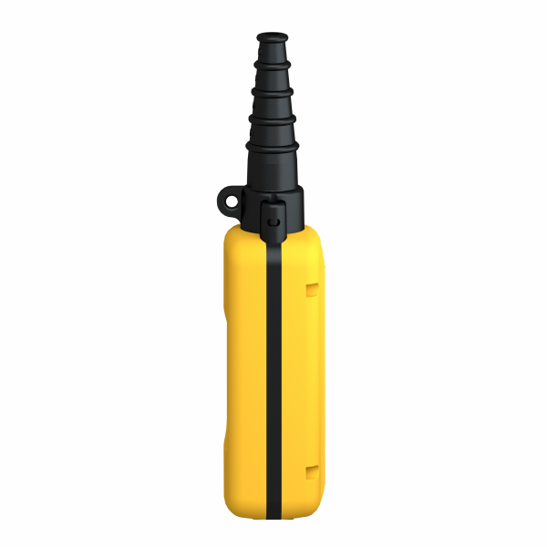 Harmony XACA - boîte pendante vide - 2 perçages verticaux - IP65 - centre découpe opérateur vertical : 30 mm - entrée de câble : manchon caoutchouc avec entrée à gradins 8…26 mm - couleur station de contrôle : jaune - visuel 4
