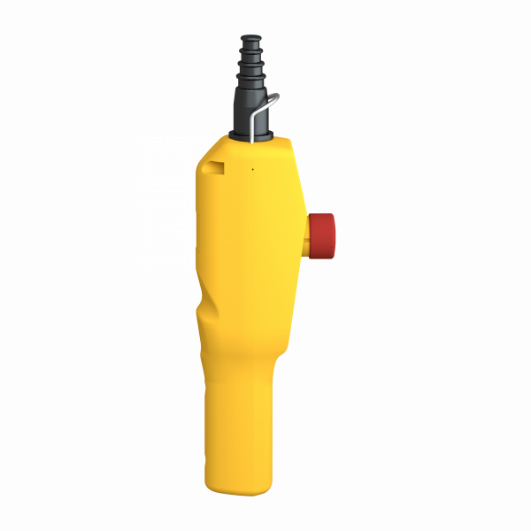 Harmony XACA - pistol grip - boîte pendante - 2 poussoirs - 1 arrêt d'urgence - IP65 - type de circuit électrique : télécommande - couleur station de contrôle : jaune - visuel 3