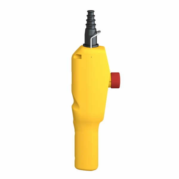 Harmony XACA - pistol grip - boîte pendante - 2 poussoirs 1 arrêt d'urgence - IP65 - type de circuit électrique : télécommande - couleur station de contrôle : jaune - visuel 3