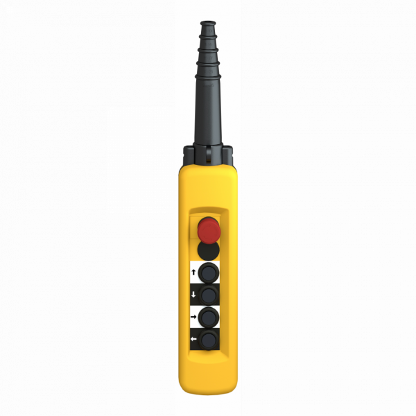 Harmony XACA - boîte pendante - 4 poussoirs 1 arrêt d'urgence - IP65 - type de circuit électrique : télécommande - couleur station de contrôle : jaune - visuel 1