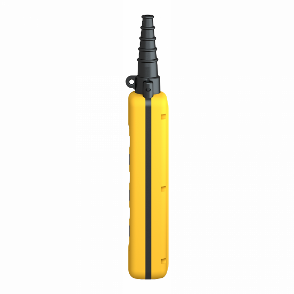 Harmony XACA - boîte pendante - 6 poussoirs - IP65 - type de circuit électrique : télécommande - station de contrôle : jaune - contrôle moteur de levage à 1 vitesse - bouton commande : premier bouton-poussoir 1 «&nbsp;O&nbsp;» + 1 «&nbsp;F&nbsp;» supérieur, lent - visuel 4