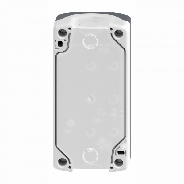 Harmony boîte - 3 boutons poussoirs Ø22 - blanc /coup de poing rouge Ø30 /noir - IP66, IP69, IP69K - couleur base boîtier : gris clair (RAL 7035) - capot : gris foncé (RAL 7016) - pour unités de commande et signalisation XB5 Ø 22 mm - visuel 2