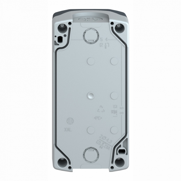 Harmony boîte - 3 boutons poussoirs Ø22 - blanc /rouge /noir - IP66, IP67, IP69, IP69K - 3 fonctions - couleur base boîtier : gris clair (RAL 7035) - capot : gris foncé (RAL 7016) - pour unités de commande et signalisation XB5 Ø 22 mm - visuel 2