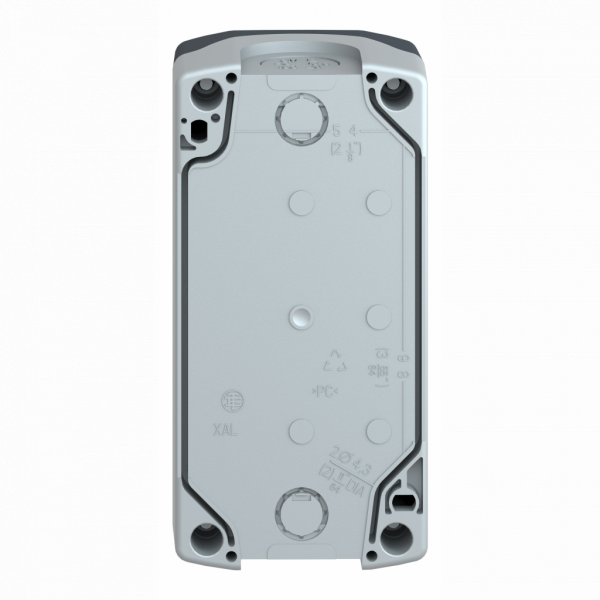 Harmony boîte - 3 boutons poussoirs Ø22 - vert /rouge /vert - IP66, IP67, IP69, IP69K - 3 fonctions - couleur base boîtier : gris clair (RAL 7035) - capot : gris foncé (RAL 7016) - pour unités de commande et signalisation XB5 Ø 22 mm - visuel 2