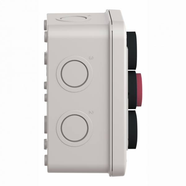 Harmony boîte - boite bp blanc flèche 1 nobp rouge dep. o 1 ncbp noir flèche 1 no - IP54- couleur base du boîtier : gris clair (RAL 7035) - couleur du capot : gris clair (RAL 7035) - pour unités de commande et signalisation XB7 Ø 22 mm - visuel 3