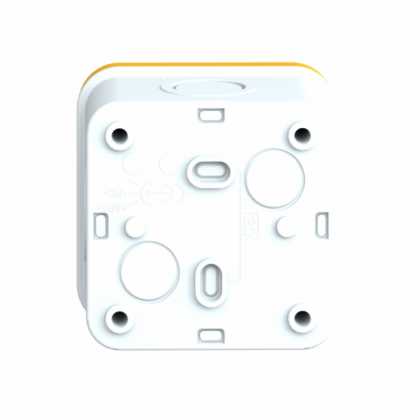 Harmony XALE - boîte à boutons - fonction d'arrêt d'urgence - 1F+1O - IP54- couleur de la base du boîtier : gris clair (RAL 7035) - couleur du capot : jaune (RAL 1021) - pour unités de commande et signalisation XB7 Ø 22 mm - visuel 2