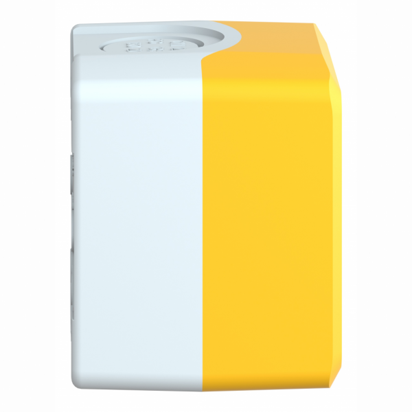Harmony XAL - boîte 1 trou Ø22 - couvercle jaune - fond gris clair - IP66, IP67, IP69, IP69K - couleur base du boîtier : gris clair (RAL 7035) - couleur du capot : jaune (RAL 1021) - pour unités de commande et signalisation XB7 Ø 22 mm - visuel 3