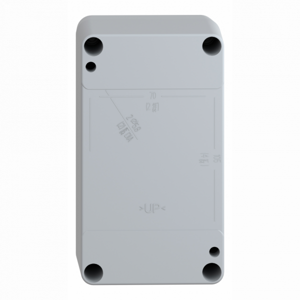 Harmony XAPA - boîte à boutons vide - plastique - 1 perçage - taille plateau avant produit : 85 x 146 mm - profondeur utilisable : 83 mm - couleur de la base du boîtier et du capot : gris - IP65, IP69, IP69K - visuel 2