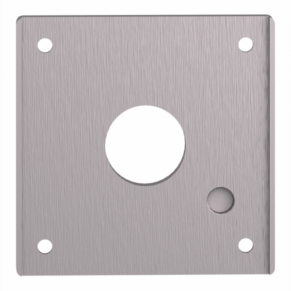 Harmony XAPE - plastron percé - métallique - 1 perçage - taille plateau avant produit : 72 x 72 mm - gris - IP65, IP657 - pour unités de commande et signalisation Ø 22 mm -	aluminium anodisé - visuel 2