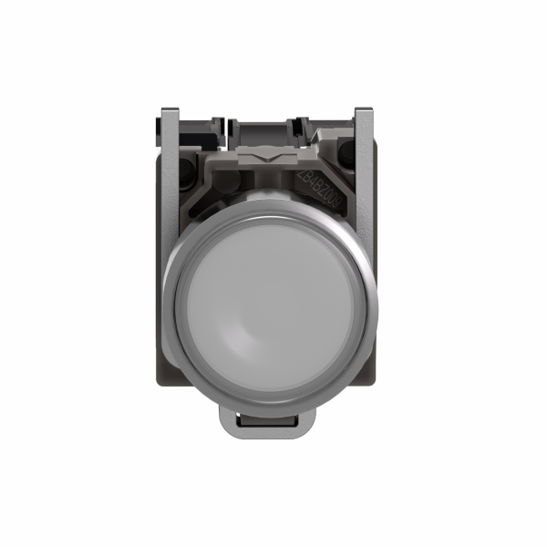 Harmony XB4 - bouton poussoir lumineux LED - 1F+1O - blanc - Ø22 - 110VAC - rond - rappel à ressort - H47mmxL30mmxP57mm - IP66, IP67, IP69 - source lumineuse : LED universelle - visuel 1