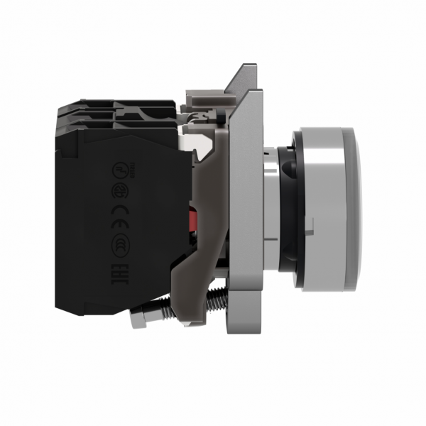 Harmony XB4 - bouton poussoir lumineux LED - 1F+1O - blanc - Ø22 - 110VAC - rond - rappel à ressort - H47mmxL30mmxP57mm - IP66, IP67, IP69 - source lumineuse : LED universelle - visuel 2