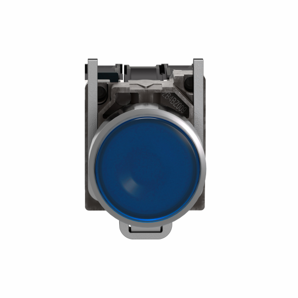 Harmony XB4 - bouton poussoir lumineux LED - 1F+1O - bleu - Ø22 - 110VAC - rond - rappel à ressort - H47mmxL30mmxP101mm - IP66, IP67, IP69 - source lumineuse : LED universelle - visuel 2