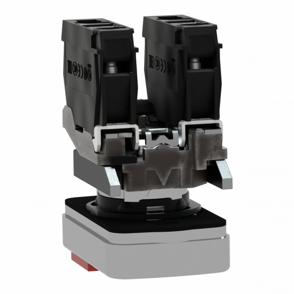 Harmony XB4 - bouton poussoir double touche + voyant blanc - 1F+1O - 230V - diamètre de fixation : 22mm - collerette : métal plaqué chrome - embase de fixation : zamak - source lum. LED protégée - IP66, IP69, IP69K - visuel 1