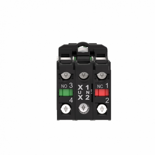 Harmony - sélecteur allumé - H42mmxL30mmxP70mm - IP66, IP67 - diamètre de fixation : 22mm - tension d'alimentation : 24 V CA/CC à 50/60 Hz - 1O + 1F - visuel 2